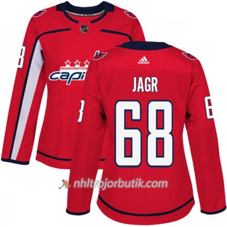 Dame Ishockey Washington Capitals Tröja Jaromir Jagr 68 Adidas 2017-2018 Röd Authentic